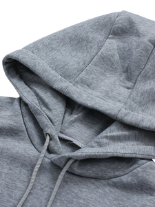 Sudadera con capucha para hombre, de invierno, color sólido, 100% algodón, forro polar, diseño personalizado, calidad premium, ropa urbana, transpirable. - Product Image 4