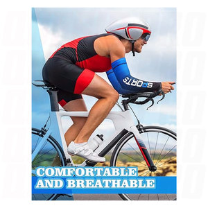 Manchons de compression sportifs en soie glacée anti-UV rafraîchissants pour hommes et femmes, antidérapants, respirants et extensibles - Product Image 6