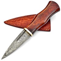 Couteau de camping Skinner OEM à lame droite en acier Damas de qualité industrielle, design élégant et multi-usages