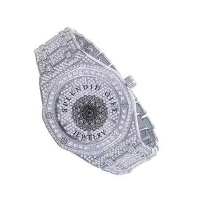 Splendid Gift Jewelry Diamond <b>Watch</b> <b>Case</b> 28mm Analog Quartz Sapphire Crystal ETA Movement Stainless Steel Band Deployment Clasp - Product Image 6