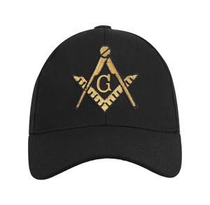 Premium Master Mason Blue Lodge 5-Panel Sporty Baseball Cap Black Elastic Stretch <b>Band</b> Custom OEM - Product Image 1