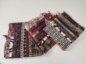 Ethnic Geometric Printed Black Silk Scarf Square Shape Multi-Functional Fashion for Women All Seasons - Product Image 1