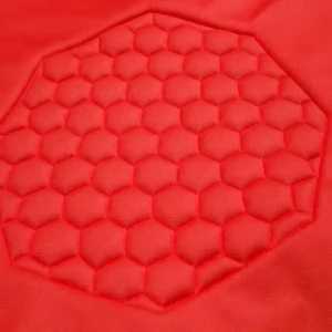 Camiseta de Portero de Fútbol Sublimada Personalizada, Manga Larga, Cuello en V, Absorbe la Humedad, Patrón Geométrico Rojo, Logotipo del Equipo en el Frente - Product Image 5
