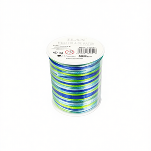 Cordón Ilan Rattail de 1.5 mm, 50 m, Teñido por Secciones en Azul Verde N7 - Product Image 1