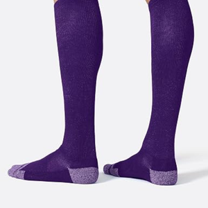 Wholesale Custom Design Purple <b>Knee</b> <b>High</b> 100% Cotton Soccer Softball Rugby Sports Socks Solid Color Breathable Knitted Sports - Product Image 1