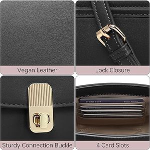 Crossbody Bag for Women Leather PurseWomen Handle Shoulder <b>Handbag</b> <b>Medium</b> Synthetic Leather for Daily Shopping - Product Image 3