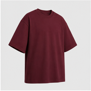 Camiseta de Manga Corta Extra Grande para Hombre, de Algodón Grueso Color Borgoña, Personalizada, MTS-OVR-0035 - Product Image 3