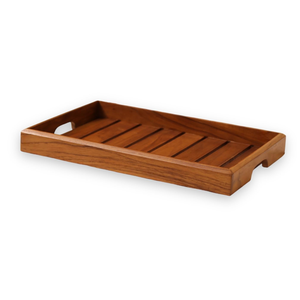 Premium Teak Wood Serving Tray | Handmade Rectangular Wooden Platter for Tea Coffee Snacks Breakfast Dining <b>Table</b> Home Decor - Product Image 1