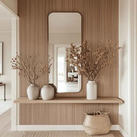 Panel de Pared de Madera con Función de Reducción de Ruido para Decoración de Paredes Interiores de Comedor, Sala de Estar y Baño, Paneles Acanalados de Madera