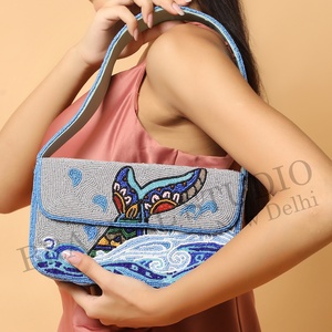 New Arrival BRAZEAL STUDIO Velvet Fashion Designer Women Single Beaded Geometric Pattern Shoulder Clutch Purse Cover Daily Life - Product Image 2