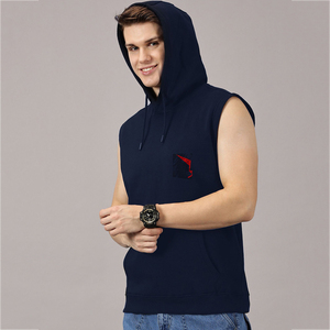 Personalized Men's <b>Sleeveless</b> <b>Hoodie</b> 100% Polyester Sublimation Printed Pullover Casual Style Hooded Tank Top OEM Apparel Wear - Product Image 1