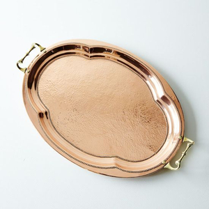 Handmade Copper Hammered Food Serving <b>Tray</b> Rectangular Shape For Home Kitchenware Tabletop <b>Snacks</b> & Drinks Serving <b>Trays</b> - Product Image 3