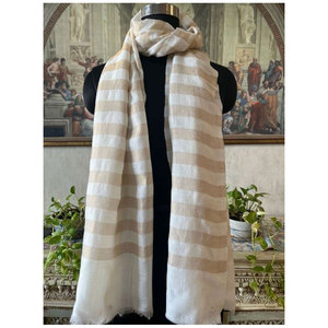 Luxury Fine <b>Wool</b> Zari Big Stripe Stole 70x200cms Premium Soft Winter Fashion Shawl Elegant Designer <b>Wrap</b> Ready Stock Available - Product Image 1