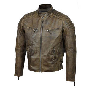 Veste de moto en cuir imperméable et bon marché Concevez votre propre produit Veste de moto en cuir - Product Image 2