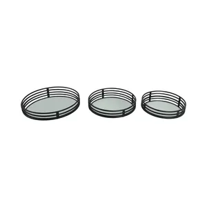 Bandeja Metálica Hecha a Mano, Lujosa y Clásica, Dorada, Decorativa, para Interiores de Primera Calidad, Bandeja Metálica Hecha a Mano, Color Negro Sombra Premium - Product Image 3