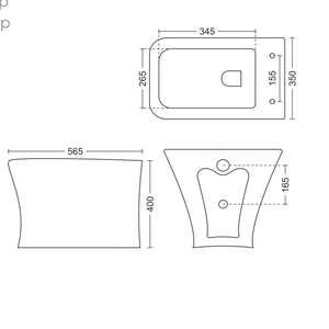 Inodoro suspendido de pared de diseño moderno y alta calidad, 565x350x400mm, cerámica sanitaria, para uso comercial en baños. - Product Image 2