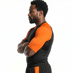 Maillots de compression personnalisés de haute qualité pour hommes à manches courtes, équipement de combat respirant et à séchage rapide - Product Image 3