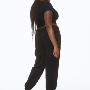 Plus Waffle Cargo Pocket Cargo Lady Plain Color <b>Summer</b> Spring Terry Cotton <b>Pants</b> Casual - Product Image 5