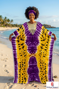Printed <b>Kaftan</b> Dress Women Lightweight Beach Cover Up <b>Summer</b> Wear Loose Fit Custom Fabric Bulk Manufacturing and Export Supply - Product Image 4