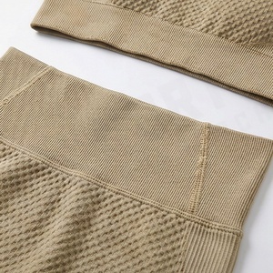 Venta Directa de Fábrica, Conjunto de Yoga para Mujer, Talla Grande, Impermeable, Transpirable, Ecológico, Cintura Alta, 2 Piezas, Ropa Deportiva - Product Image 5