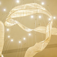 Grand lustre moderne de designer, luminaires suspendus pour hall d'entrée, escalier, entrée, hall d'hôtel