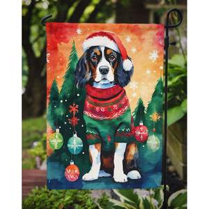 Drapeau de jardin de Noël Cavalier Spaniel drapeau de boîte aux lettres décoratif multicolore pour Patio oeuvre cour pelouse signes pour cour fleur pelouse - Product Image 3
