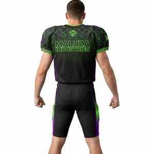 Cheap Wholesale American Football Uniform Custom Design Sublimated Teamwear High Elastic Spandex Side Panels Jersey Set - Product Image 2