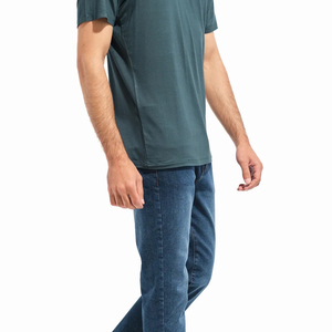 Men's O-Neck Short Sleeve T-<b>Shirt</b> <b>100</b>% <b>Polyester</b> 180g Fabric Customized Front Logo Knitted Regular Fit Solid Color Breathable - Product Image 5