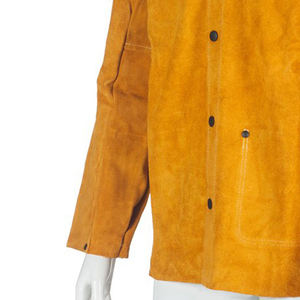 Veste de soudage professionnelle, équipement de protection avec ajustement réglable, veste de soudage en cuir et coton, vêtements de sécurité. - Product Image 5