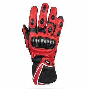 Gants de moto en cuir pleine main avec protection en fibre de carbone, respirants, antidérapants, avec protège-paume, pour hommes - Product Image 4