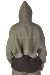 Fabricants de vêtements, sweat-shirt à capuche ample et court de qualité 500 g/m², sweat-shirt à capuche surdimensionné pour hommes - Product Image 3