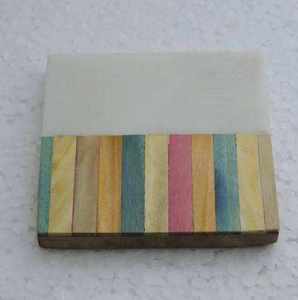 Elegant Square Epoxy Resin <b>Walnut</b> Wooden Coasters High Shine Heat Resistant Eco-Friendly Daily Home <b>Table</b> Decor Available - Product Image 1