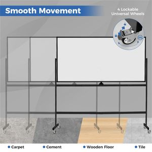 Lavagna Magnetica Girevole a 360 Gradi a Doppia Faccia 182,88x91,44cm con Ruote - Categoria Prodotti Lavagne - Product Image 4