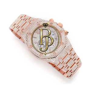 Reloj de Pulsera Briva de Cuarzo Analógico con Cronógrafo, Caja Cuadrada, Correa de Acero Inoxidable Marrón, Bisel Brillante en Oro Rosa, Cristal de Lujo - Product Image 4