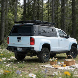 Cubierta de lona ligera y resistente a los rayos UV para camioneta de pesca <span class=keywords><strong>Chevrolet</strong></span> Colorado (Slant Back + Side Step) - En stock - Product Image 2