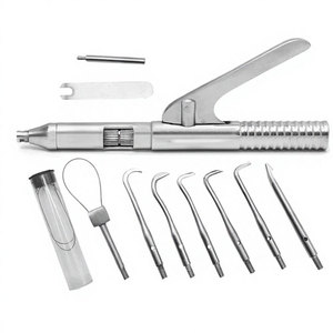 Kit professionnel de retrait de couronnes manuel de qualité supérieure, instruments dentaires réutilisables en acier inoxydable, certifiés CE Classe II, poignée ergonomique - Product Image 1