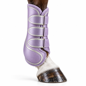 Botas de cepillado para caballos diseñadas con materiales ligeros, forro suave y cierres ajustables para el ejercicio diario y uso en establos. - Product Image 4