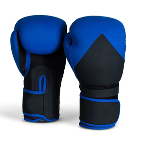 Guantes de Boxeo SOSH4 Azules y Negros de Cuero PU con Cordones, Protección Completa para los Dedos, Equipo de Entrenamiento para Todas las Estaciones - Product Image 6