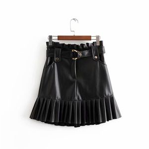 Service OEM, prix de gros, jupes mini pour femmes confortables et respirantes, couleur unie personnalisée, cuir véritable, respectueux de l'environnement - Product Image 5