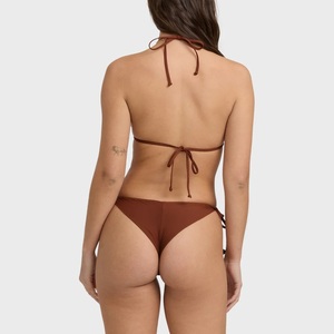Conjunto de Bikini Triangular con Cuello Halter para Mujer, de Secado Rápido, Transpirable, con Cuentas, Colores Vibrantes, Traje de Baño de Dos Piezas para Playa, Piscina o Fiesta - Product Image 2