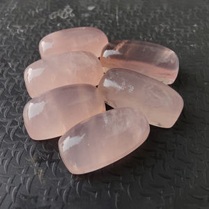 Cabujón de Cuarzo Rosa Natural, Forma de Cojín Grande, Calibrado, Gema Suelta, para la Elaboración de Joyas - Product Image 5