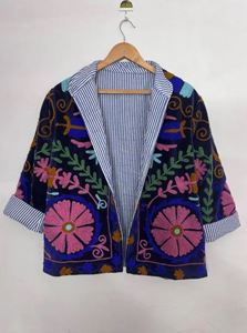 Blue Embroidery Vintage Sexy Night Club <b>Dress</b> Long Sleeve Loose Fit Full Sleeve Black Solid Colorful Paisley Pattern <b>Summer</b> Wear - Product Image 1