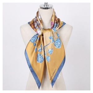 NORTH APPROACH Women's Square <b>Silk</b> Scarf Floral Print Elegant Multi-Functional Fashion Accessory All Seasons - Product Image 1