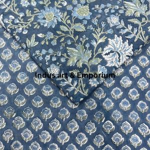 Tela de Algodón Cambray Estampada a Bloques 60x60, Tela de Algodón con Estampado Tradicional Jaipuri - Product Image 2