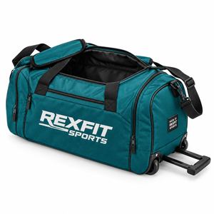 Sac de sport à roulettes personnalisé REXFIT SPORTS, en polyester, pour voyage, gym, boxe, avec sangle - Product Image 1