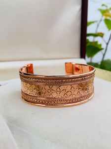 Pulsera Magnética de Cobre con Flor de la Vida, 100% Cobre Sólido, Hermosa Pulsera de Diseño, Hecha a Mano, para Él y Ella - Product Image 6