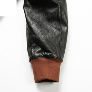 Vestes en cuir véritable pour hommes, de haute qualité, à la mode, 100% cuir de vache, veste bomber décontractée vintage pour hommes - Product Image 6
