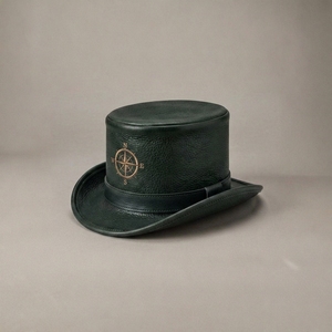 OEM Custom Logo Genuine Full Grain Leather Top <b>Hat</b> Men Women Vintage <b>Steampunk</b> Wholesale Bucket <b>Hats</b> - Product Image 1