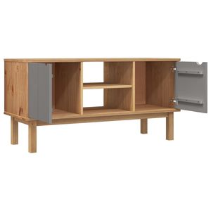 Meuble TV en bois d'ingénierie en pin massif, marron et gris - Supports TV - Product Image 4