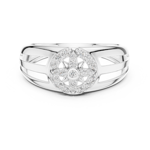 Anillo de Diamante Cultivado en Laboratorio POLARIS STAR para Hombre, Oro Blanco Sólido de 18 Quilates, Corte Brillante, Chapado en Rodio, para Boda, Compromiso, Uso Diario - Product Image 1